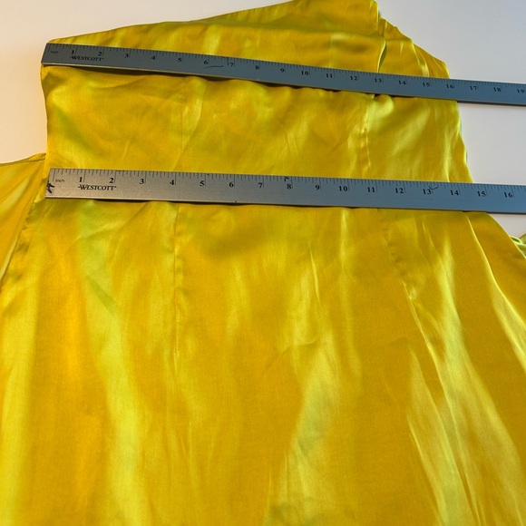 LOVERS + FRIENDS Karen Faux Wrap Skinny Strap One Shoulder,Chartreuse Mini, Sz S - Picture 8 of 12